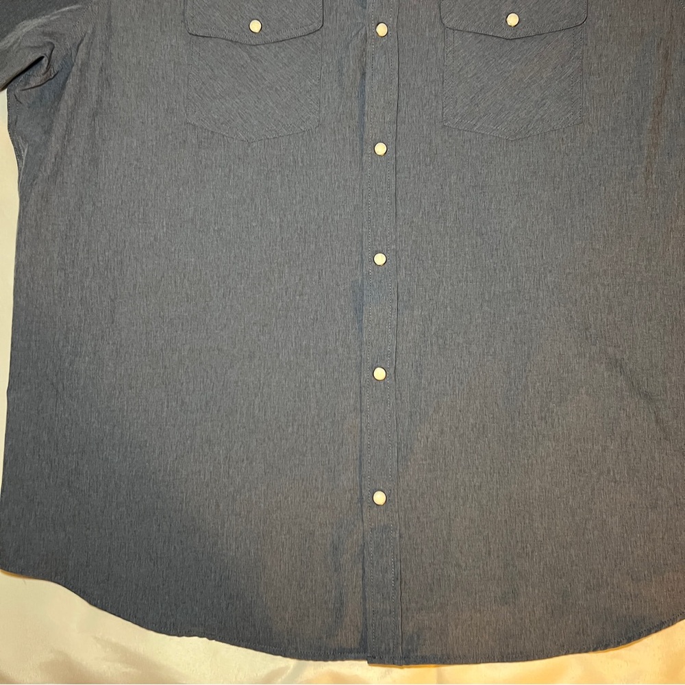 Flag & Anthem Men's Heather Blue Madeflex UPF Performance Button-Down‎ Shirt XXL - Picture 5 of 15